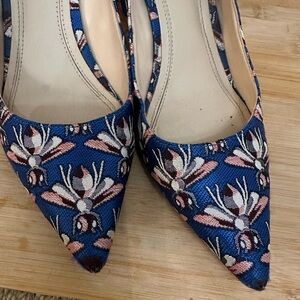 Marc Fisher Navy Floral Heels